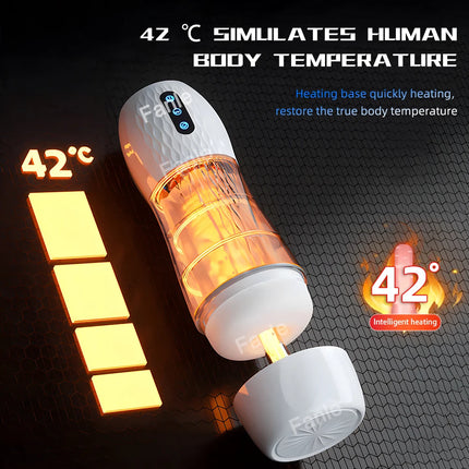 Male Masturbator Automatic Sucking Vibration Blowjob Machine Heating Pussy Penis Pump Masturbation Cup Sex Toys for Men Supplies