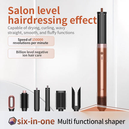 1700W New 6-in-1 Hair Styler Hot Air Brush Multi-Functional Dry Straighten Curl Salon  Home Use Hair Styling Tool