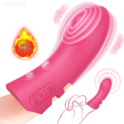Heating Finger Vibrator for Women Vagina Vibrator Clitoris Nipples Stimulator Female Masturbator Interaction Sex Toy for Couples