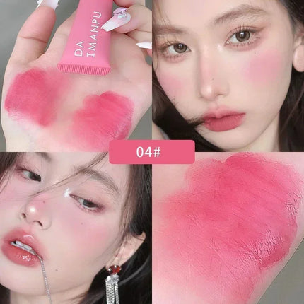 Monochrome Liquid Blusher Lightweight Color Rendering Natural Brighten Matte Rouge Blush Waterproof Facial Contouring Cosmetics