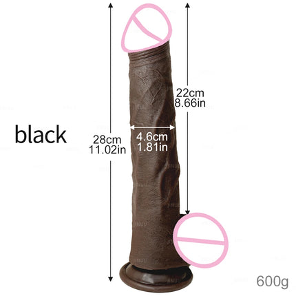 28cm Super Soft Silicone Dildo with Suction Cup Flexible G-spot Strap-On for Women Men Lesbian - Long Penis Sex Toy for Couples