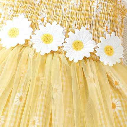 Baby girl Summer Dress Daisy Plaid Chiffon Sweet style Dress+Hat 2Pcs  for Cute Baby Girls aged 0-3 Years Vacation Casual Dress