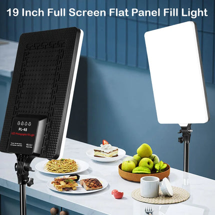 Big Size Fill Lamp Light Photo Studio LED Video Panel Photography Lighting With Tripod Stand Long Arm EU Plug For Live Stream