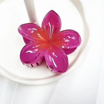 Hawaiian Gradient Hair Clips Flower Hair Claws Big Size Fashion Head Wear Hairpin for Women Girls Crab Barrette Hair Accessories