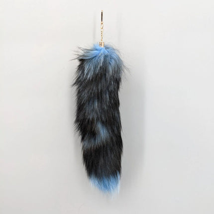 natural fox fur tail keychain furry 2024 chic y2k  beautiful accessory length 40 cm Car Keychains For Women