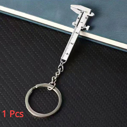 Portable Mini Jewelry Measuring Metal Ruler & Mini Vernier Caliper Keychain - DIY Tools for Precise Measurements