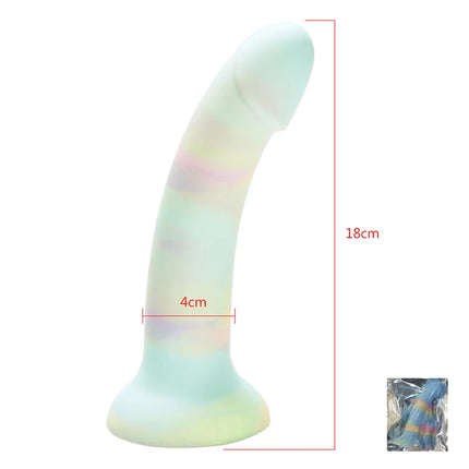 Realistic Dildo with Strong Suction Cup Liquid Silicone Pink Penis G Spot Masturbator for Women Men Anal Sex Toys 14-21cm