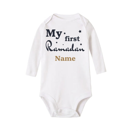 Personalized Ramadan Baby Bodysuit Custom Name Newborn Eid Jumpsuit Infant Ramadan Romper Islamic Muslim Holiday Babies Outfits