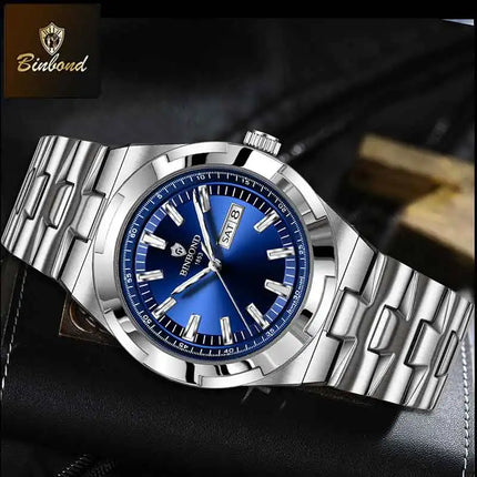 BINBOND New Luxury Quartz Men's Wristwatch Sport Men Watches Waterproof Luminous Date Week Stainless Steel Men's Watch Male Reloj
