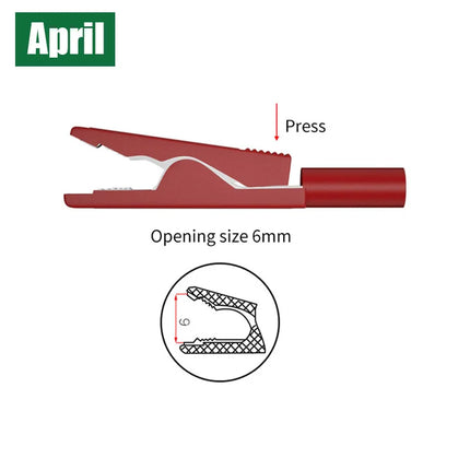 5pcs Alligator Clips Metal Crocodile Clamp with 2mm Socket Insulation Test Accessories for Multimeter