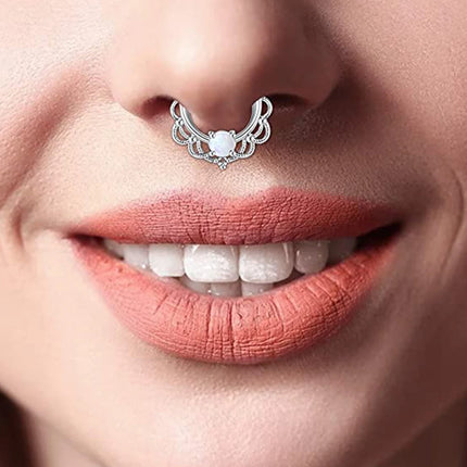 1Pcs Septum Rings Hoop Nose Ring Horseshoe Stainless Steel Cartilage Earrings Hoop Helix Tragus Septum Piercing Jewelry