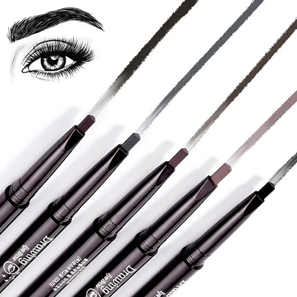 Double Ended Eyebrow Pencil Rotatable Triangle Eye Brow Pen Sweatproof Waterproof Smooth Lasting Beauty With Brush Makeup Tool