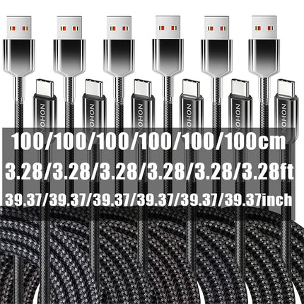 NOHON Braiding USB to Type-C Fast Charging Cable for MacBook/iPad/iPhone 17/16/15 Air/Pro Max Charge Cable for Samsung S25/S24