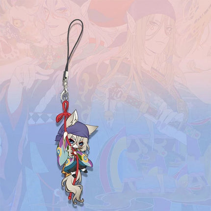 Anime Mononoke Cosplay Keychain Kawaii Acrylic Phone Chain 2Pcs/set Keyring Key Chain Bag Ornament Decoration Prop