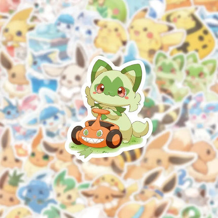 60PCS Cute Eevee Graffiti Stickers Sylveon Pokemon Anime Cartoon Decal Luggage Phone Cup Guitar Fridge Scraphbook Kid Toys