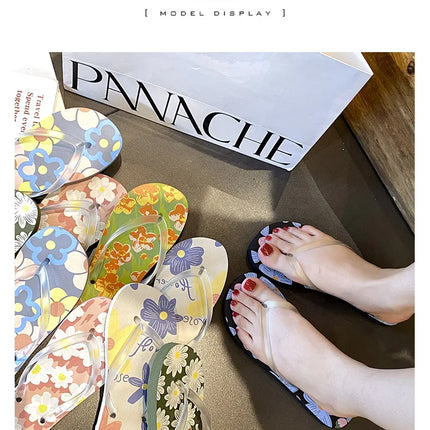 Flip Flops Trendy Summer Outerwear Fashionable Clip On Beach Slippers Anti Slip Couple'S Splint Slippers Leisure Convenience