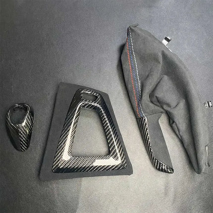 LHD RHD For BMW M3 M4 F80 F82 F83 Coupe M Performance 2014+ Genuine Carbon Fiber Replace Gear Knob Handbrake Console Panel Cover