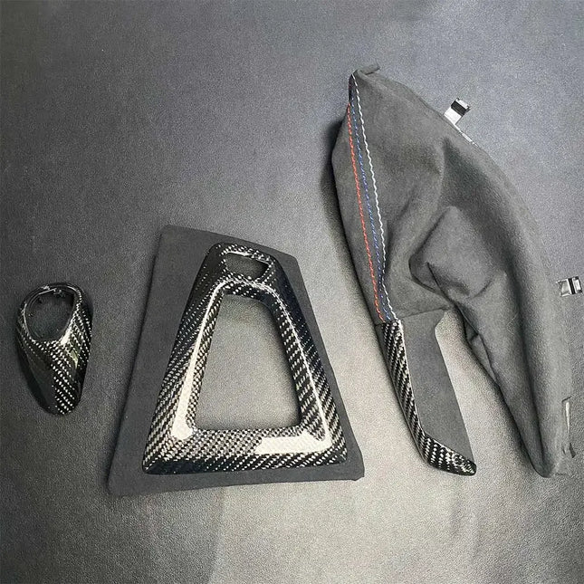 LHD RHD For BMW M3 M4 F80 F82 F83 Coupe M Performance 2014+ Genuine Carbon Fiber Replace Gear Knob Handbrake Console Panel Cover