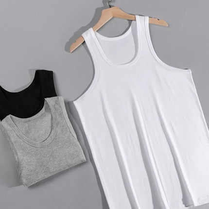 9/5/3 Pack Men's Four Seasons Pure Color Simple Joker Fashion Vest Loose Sports Running Fitness Mountaineering Top Teenager T