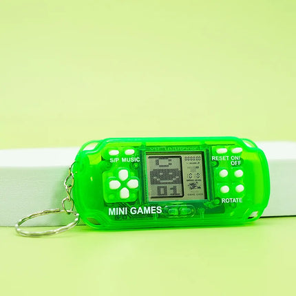 Hot Selling Mini Handheld Game Keychain Classic Tetris Retro Pocket Electronic Game Machine 26 Games Children Surprise Gift Toy