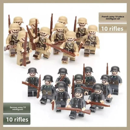 Building blocks World War II soldier figures, marine humanoid dolls educational toys mini figures birthday gifts cartoon figures