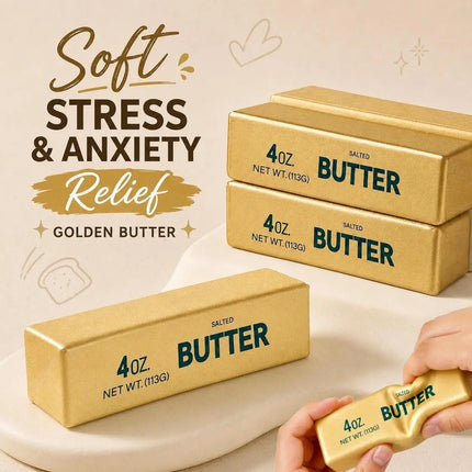 2026 Viral 13.5cm Golden Butter Squishy Fake Food Slow Rising Soft Squeeze Portable Desk Accessory Creative Gadget Novelty Gift