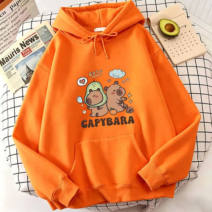 Funny Cartoon Capybara Print Hoodie Women/Men Kawaii Tops Sweatshirt for Girls Unisex Fashion Harajuku Graphic Hooded Pullovers