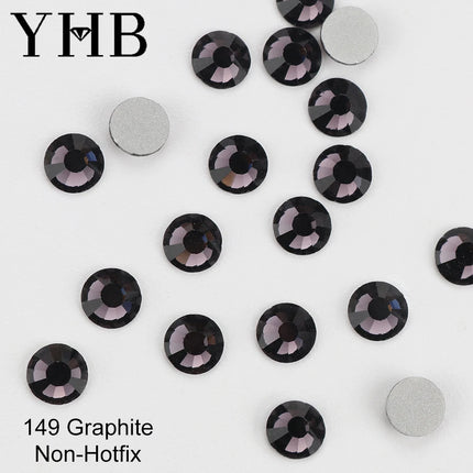 YHB 134-174 Glitter Cold Fixation Flat Back Non-Hotfix Rhinestone For Bags Nails Fabric Garment Decoration Jewelry Accessories
