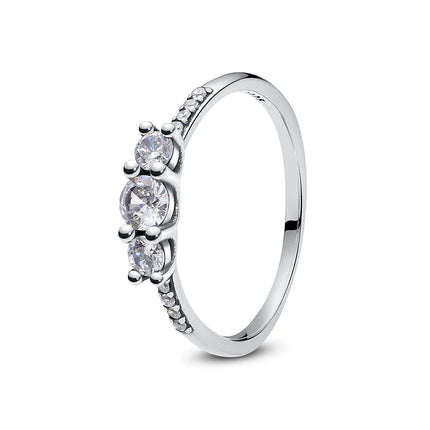 925 Sterling Silver Rings For Women Original Crown Love Heart Wishbone Engagement Wedding Rose Gold Crystal Ring Luxury Jewelry