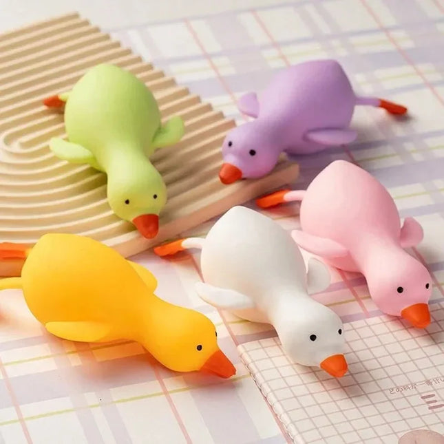 Colorful Fun Stress Relief Toys Animal Duck Sensory Toys Fingertip Big Goose Transform At Will Decompression Squeeze Toys