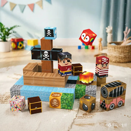 Magnetic Building Blocks Stacking and Free Assembly Set Educational and Intelligent Building Blocks Toys That Stimulate Imaginat