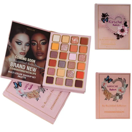 5-Layer Folding Eyeshadow Palette Portable Book Shaped Beauty Book Makeup Kit Long-Lasting Shimmer Matte Glitter