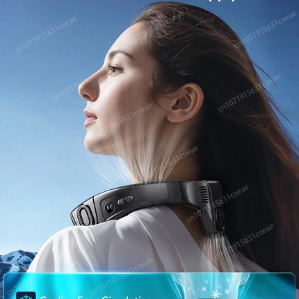 2026 New Neck Air Conditioner Portable Neck Fan Rechargeable Semiconductor Cooling Bladeless Fan Outdoor  Fan Wearable Cooler