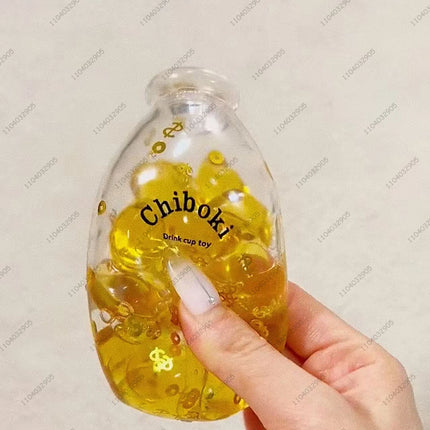 Boba Bottle Stress Ball Squishy Toy Water Bottle Fidget Toys ASMR Sensory Novelty Toys For Kids and Adults Anti Stress Relief