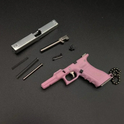 Semi-Alloy 1:3 Pistol Model Metal Mini G17 Toy Gun Detachable DIY Keychain Pendant Ornaments Children's Toy Christmas Pendant
