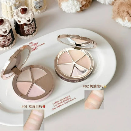 Flower Knows The Sweetie Bear Collection 5-Color Concealer Palette Covers Dark Circles Around Eyes And Face