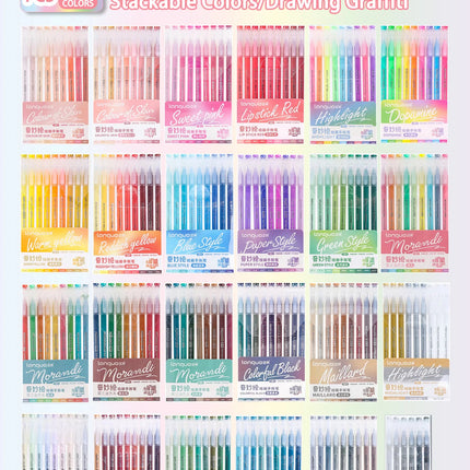 Languo 27-207 Colors Of One Set Drawing Handbook Pens Student DIY Graffiti Multi-Color Gel Pen Writing Marker Stationery