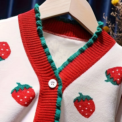 Girls' Sweater Cardigan New Spring and Autumn Clothing Children's Knitwear Baby Stylish Knitwear Casual Jacket