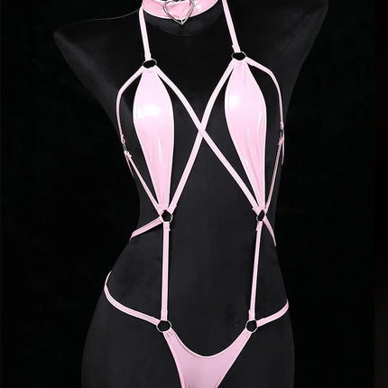 Hot Sexy Micro Bikinis Women Sexy Lingerie Erotic PU Bodysuit Porn Game Outfits Fancy Mini Bodycon Underwear Sexy Beachwear