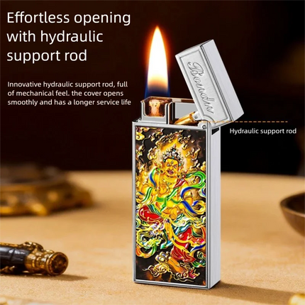 New Voice-controlled Embossed Alloy Kerosine Lighter,Intelligent Voice-controlled Ignition Open Flame Men's Personalized Lighter