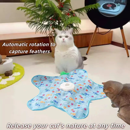 Cat hunting cover toy automatic turntable cat teasing stick pet game cover cat interactive toy hiding cover toy Mimi's favorite