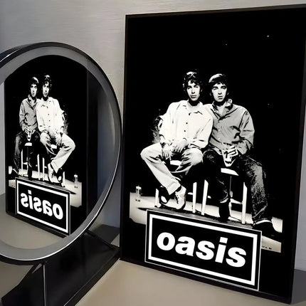Band O-Oasis Classics Poster Perfect Sticker Self Adhesive Art Designed for Home Dining Office Spaces