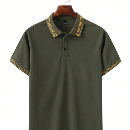 The new men's short-sleeved POLO shirt for summer 2025 features a casual, fashionable, and breathable 3D pattern print