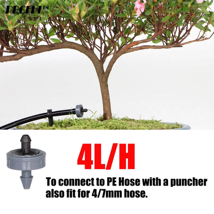200-50pcs 2L 4L 8L Pressure Stable Flow Lawn Automatic Compensating Dripper Durable Compact Flexible Drip Irrigation Regulator