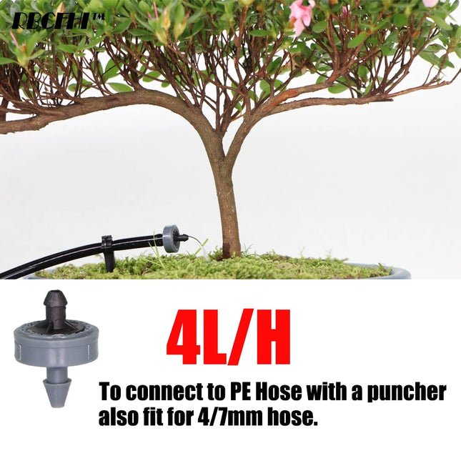 200-50pcs 2L 4L 8L Pressure Stable Flow Lawn Automatic Compensating Dripper Durable Compact Flexible Drip Irrigation Regulator
