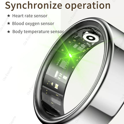 R09 Smart Ring Men Women with Charging Case,Heart Rate Blood Oxygen,Skin Temperature Monitor,5ATM Waterproof For Android iOS