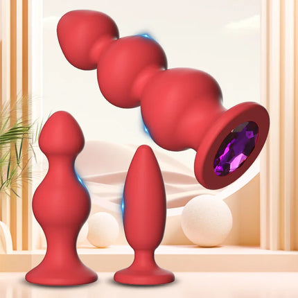 Anal Plug Silicone Butt Plug 3 Sizes Butt Plug Crystal Base Anal Vaginal Expander Sex Toy Adults Games Couple Erotic Products