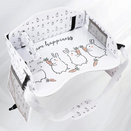 Child Travel Tray for Car Seat Waterproof Storage Mesh Pocket Large Capacity Painting Board Portable Safety Seat Vehicle-mounted