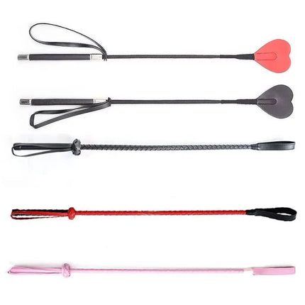 56CM Long Whip Fetish heart PU Leather Flogger Paddle With Plastic Handle BDSM Cosplay Bondage Adult Sex Game For Couple