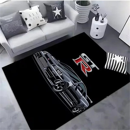 Skyline R34 Rug Velvet Flannel Printed Floor Mat Car Design Decorative Carpet Living Room Home Decor